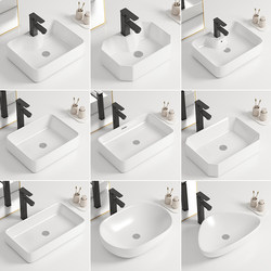 Ceramic Countertop Washbasin Single Basin for Home Balcony Washbasin Hotel Bathroom Washstand Round Square