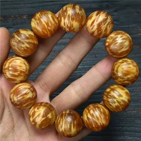 贡木手串龙鳞大黑龙沉香20mm文玩佛珠手链巴布亚老料玉化男女款