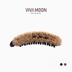 Cute Bear Banana Clip Plush Curly Hair Clip Cute Cartoon Hair Clip Autumn and Winter New Hair Accessory High Ponytail Hair Accessory