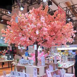 Sakura Tree Artificial Tree High-End Large Green Plant Indoor Shopping Mall Fake Flower Artificial Flower Decoration Landscaping Peach Blossom Tree