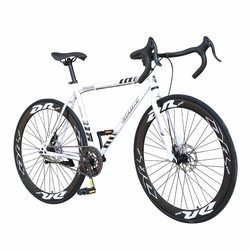Road Bike for Male and Female Students, Racing Bike, Drop Handlebars, Fixed Gear, Non-Solid Tires, Disc Brakes, 700C Commuter Bike