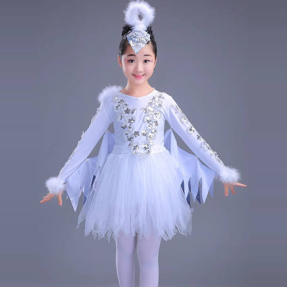 
Children's bird performance costumes, lark animal costumes, girls' white dove and bird performance costumes, dance costumes, Xiao He's style