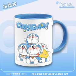 Doraemon Collaboration Robot Cat Anime Merchandise Cute Cartoon Drinking Cup Ceramic Mug Coffee Cup Tt