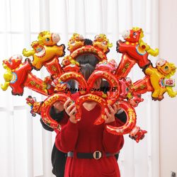 2026 Horse-Shaped New Year's Day and Spring Festival Children's Headbands, Hair Hoops, Handheld Balloons for Kindergarten, School, and Shopping Mall Balloons