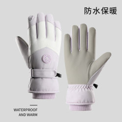 Ski gloves for men and women in autumn and winter outdoor windproof and velvet thickening warm and water-repellent anti-slip touch screen gloves