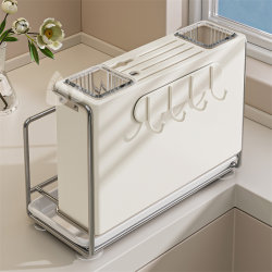 Knife Holder Storage Rack 2026 New Model Kitchen Multifunctional Knife Chopsticks Cutting Board Rack Integrated Storage Box Moisture-Proof