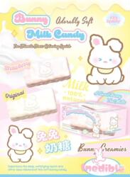 Lisa's Edison Chen Rabbit Gummy Candy Slow-Rebound Toy with Paint-Sprayed Texture, Air Holes, Sticky Skin, Sticky Dust, Small Dark Spots, Bag Indentation, and Black Marks