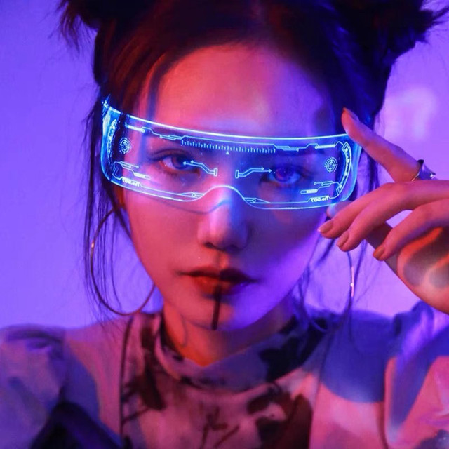 Cyberpunk Style Future Technology Luminous Glasses Led Colorful Cool cyberpunk-style-future-technology-luminous-glasses-led-colorful-cool