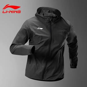 
Li Ning Sports Jacket Men's Spring and Autumn Windproof Hooded Top Loose Running Charge Training Wear Cardigan Windbreaker