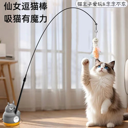 Cat Teaser Stick, Boredom-Relief Gadget with Bell, Durable and Bite-Resistant for Kittens, Extendable with Replaceable Heads, Cat Toy Supplies