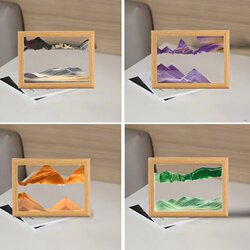Solid Wood Creative Photo Frame Quicksand Painting Ornament 3D Stereo Decompression Hourglass High-End Home Decoration Gift for Friends
