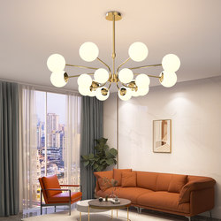 German Tiffman Light Luxury Living Room Chandelier, American Simple Modern Atmospheric Molecular Main Light, Full Spectrum Magic Bean Lamp