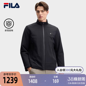 FILA official men's cotton jacket 2025 spring new fashionable casual simple basic stand collar thermal jacket
