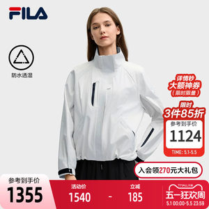 
FILA official women's woven jacket 2025 spring new fashionable casual simple comfortable stand collar top