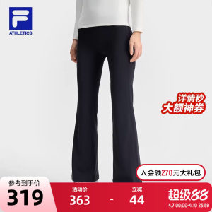 FILA official women's knitted trousers 2025 spring new fitness sports leggings micro-flare yoga pants