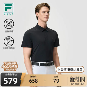 
FILA official men's knitted short-sleeved POLO shirt 2025 summer new golf sports sun protection top