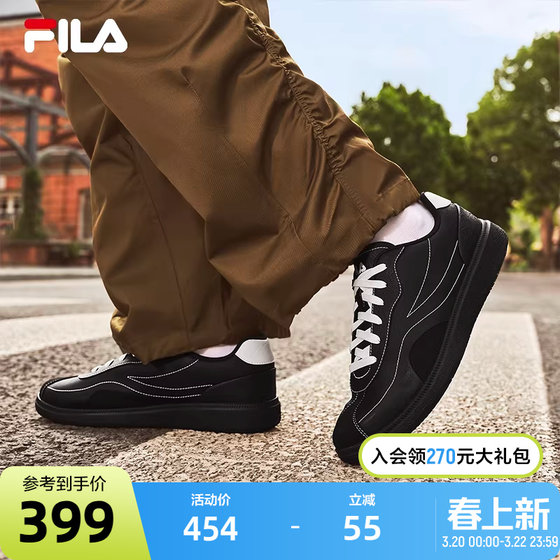 
FILA men's thin-soled star-roof canvas shoes spliced lightweight sports shoes shoes white shoes black casual shoes