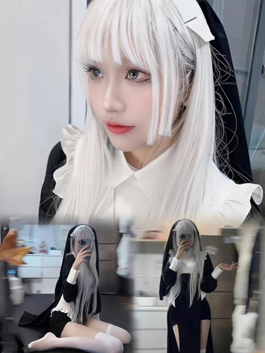 修女服cos性感紧身服变装cosplay服装显瘦女仆风连衣裙纯欲大码-淘宝网