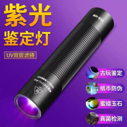 Uv Flashlight for Jade Identification 365Nm, Specialized for Jade and Gemstone Appraisal, Counterfeit Money Detection, Fluorescent Pen, Lithium Battery