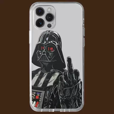 Darth Vader Middle Finger Funny iPhone Case for iPhone 12 – 17