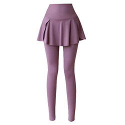 Fake Two-Piece Skirt Pants Shark Pants for Women, Spring and Summer Thin High-Waisted Outerwear, Sports Yoga Plus Size Tummy Control Leggings