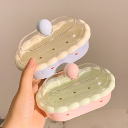 High-Quality, Moisture-Proof, Light Luxury Soap Dish for Student Dormitories, Water-Draining Bathroom Soap Holder, Cartoon Candy Color, Simple Style