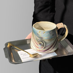 Kiln-Turned Vintage Mug, Ceramic Cup, Large Capacity Couple's Cup, Household Drinking Cup, Office Rustic Pottery Coffee Cup