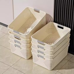 Snack and Miscellaneous Storage Basket, Household Plastic Storage Basket, Kitchen Cabinet Storage Box, Dormitory Wardrobe Clothes Organizing Box