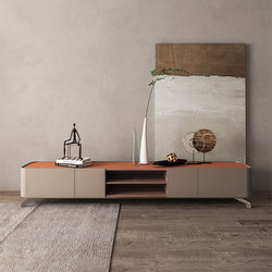 Italian-Style Minimalist Tv Cabinet with a High-End Feel, Saddle Leather, 2.3m Large Flat-Panel Floor Cabinets, Nordic-Style Media Cabinet, Solid Wood Furniture