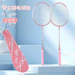 Badminton Racket Set for Professional Competition, Titanium Alloy, Durable, High Elasticity, Entertainment Training, Double Racket, Lightweight