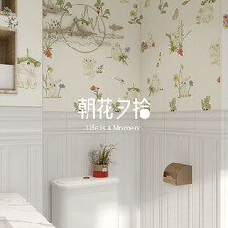 French-Style Green Cream-Colored Rabbit Pattern Tiles 300X1200 for Bedroom, Kitchen, Balcony, Living Room, Dining Room, and Guesthouse Wall Tiles