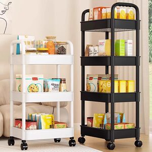 A small wheeled cart toilet storage rack for living room floor-standing mobile snack storage household multi-layer storage rack