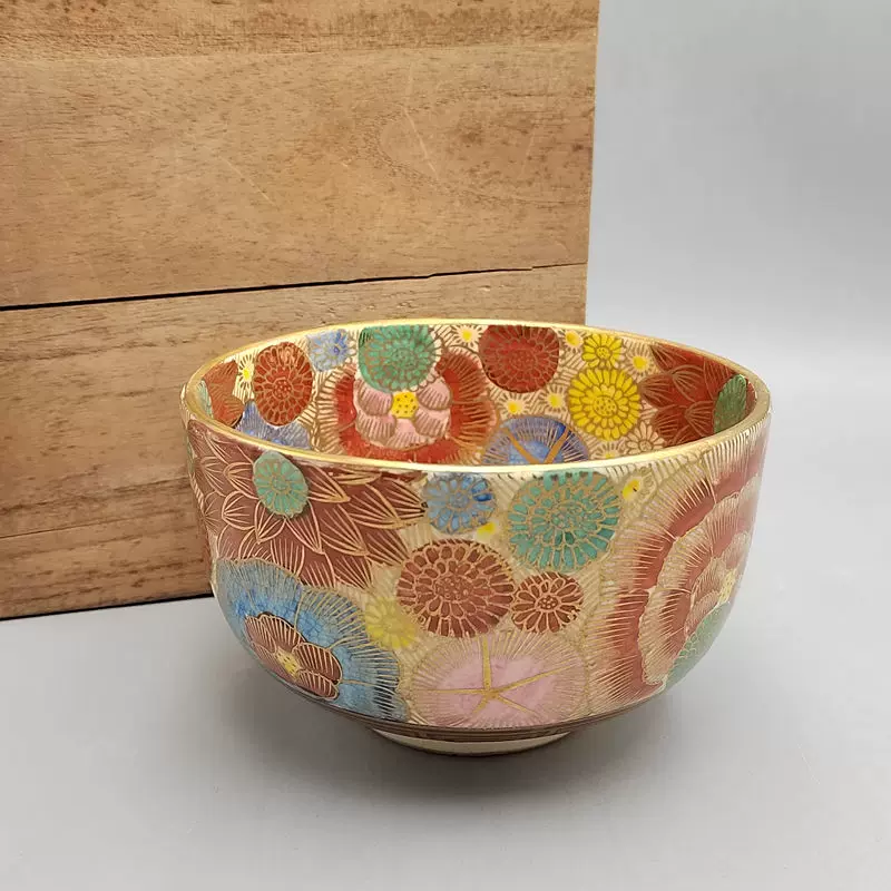 清水七兵卫信翠日本抹茶碗双色手捏茶具茶碗