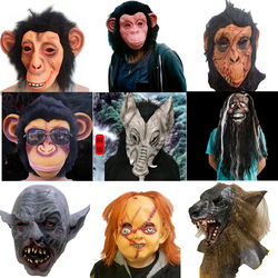 Orangutan animal mask script, behead mask, escape room, haunted house, scary ghost costume, Halloween party props