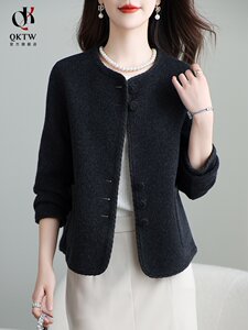 
Woolen coat for women 2025 new autumn and winter middle-aged and elderly small fragrant double-sided velvet coat short slimming mother's wear