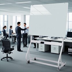 Magnetic Tempered Glass Whiteboard Writing Board S-Shaped Stand Whiteboard Vertical Erasable School Office Conference Room Training Lecture Children's Home Teaching Blackboard Mobile Memo Performance Display Board