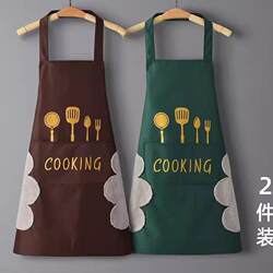 Korean Style Apron 2024 New Trendy Kitchen Waterproof and Oil-Proof Cooking Work Clothes Women's Apron Catering Internet Celebrity Autumn and Winter