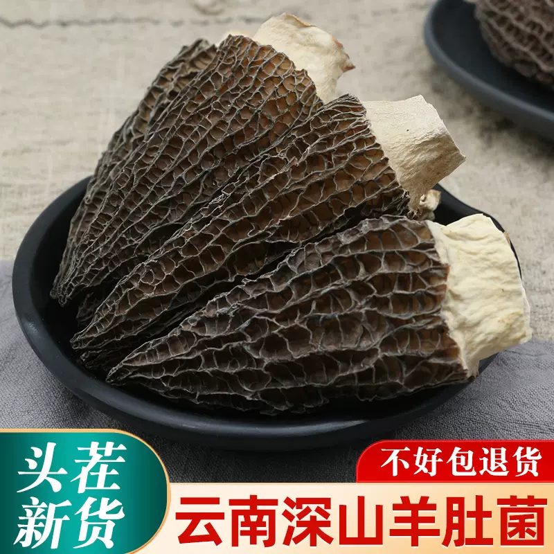 野生菌羊肚菌干货特级云南纯干菇蘑500g羊肝官方旗舰店礼盒牛肚茵-Taobao Singapore