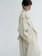 TAGEECHITA classic epaulette design double-breasted shoulder-length windbreaker jacket with linen belt
