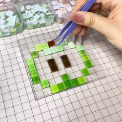 【No-Ironing Mosaic Tiles!】Mosaic Puzzle DIY Materials Creative Mixed-Color 3D Glass Stickers