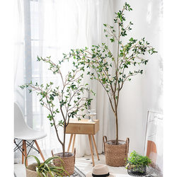 Camellia Tree Floor-Standing Green Plant Potted Plant Artificial Camellia Tree Clothing Store Window Display Artificial Green Plant Wholesale Fake Tree