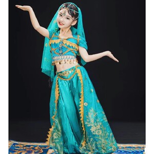 Children's Indian dance costumes Xinjiang Dunhuang Jasmine princess dress ethnic exotic Tianzhu girl dance costumes