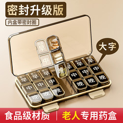 Portable Medicine Box for the Elderly, Large-Capacity Medicine Dispensing Box for Seven Days a Week, Medication Reminder, Three Meals a Day Medicine Box