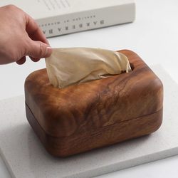South American Walnut Tissue Box Solid Wood Creative Magnetic Tissue Box New Chinese Style Living Room High-End Wooden Tissue Storage