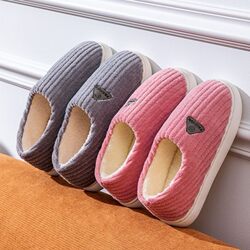 All-Inclusive Cotton Slippers for Women, Winter Indoor Non-Slip Plush Warm Thick-Soled Slippers with Heel, Maternity Cotton Shoes for Men
