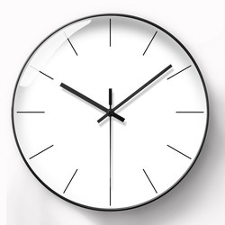 Extremely Minimalist Automatic Time-Setting Radio-Controlled Clock, Trendy Internet-Famous Wall Clock, Quartz Clock, Wall-Mounted Clock for Home Living Room