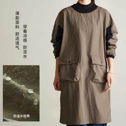 2024 new long-sleeved apron water-resistant cover kitchen