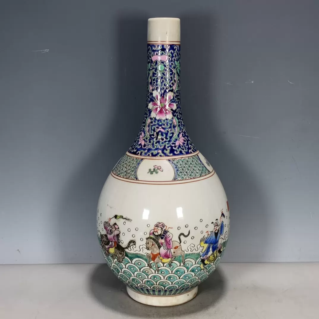 美品 1513 中国大清乾隆年製銘青花瓶 官窯唐物 古美術品 染付 工芸品