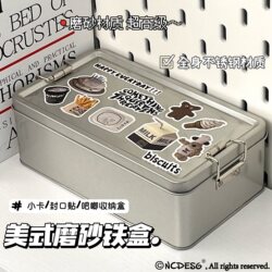 Frosted Iron Box ins High-Quality Stickers Small Card Storage Box Dust-Proof Desktop Organizer DIY Creative American-Style Storage Box