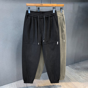 
420g heavy texture plus velvet and thickened leggings men's sports pants loose casual pants men's autumn and winter